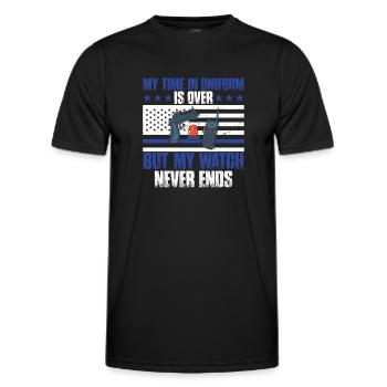 Mon temps en uniforme est terminé policier - T-shirt sport Homme - noir - Devant - AI Model Male 178 dark (178cm)