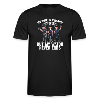 Mon temps en uniforme est terminé policier - T-shirt sport Homme - noir - Devant - AI Model Male 178 dark (178cm)