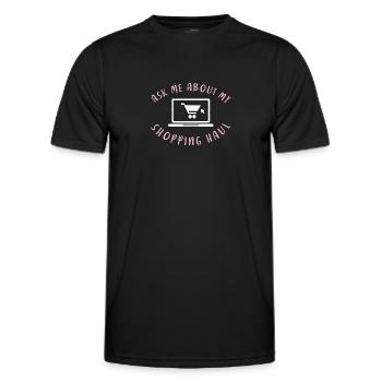 Me poser des questions sur mon panier pour - T-shirt sport Homme - noir - Devant - AI Model Male 178 dark (178cm)