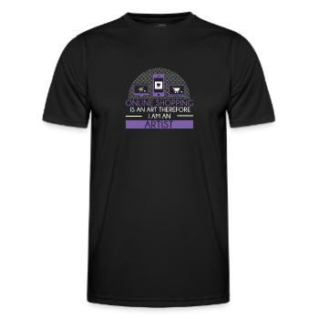 Humorvolles Online-Shopping ist eine Kunst, - Männer Funktions-T-Shirt - Schwarz - Vorne - AI Model Male 178 dark (178cm)