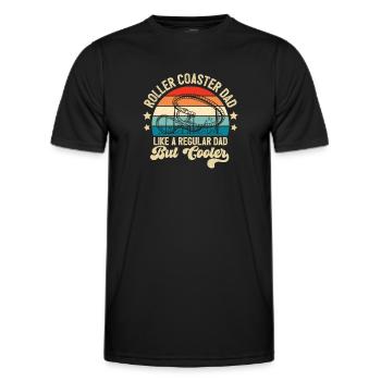 Theme Park Father Amusement Park Roller Coaster Da - Men's Functional T-Shirt - black - Front - AI Model Male 178 dark (178cm)