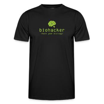 Biohacker Hack Your Biology - Men's Functional T-Shirt - black - Front - AI Model Male 178 dark (178cm)
