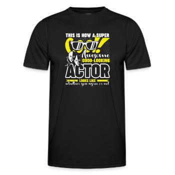 Actor Awesome Actor Looks Like - Men's Functional T-Shirt - black - Front - AI Model Male 178 dark (178cm)