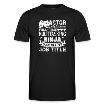 Actor Actor Job Title - Men's Functional T-Shirt - black - Front - AI Model Male 178 dark (178cm)
