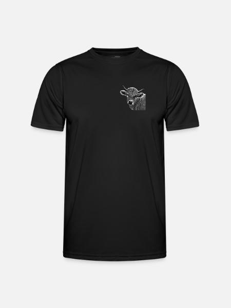 Cow Farm Motif Print - Men's Functional T-Shirt - black