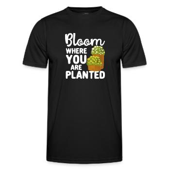 Bloom Where You Are Planted Gardening Plant - Men's Functional T-Shirt - black - Front - AI Model Male 178 dark (178cm)