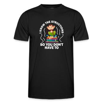 Ich kenne die Strukturen, damit Sie es nicht tun müssen - Männer Funktions-T-Shirt - Schwarz - Vorne - AI Model Male 178 dark (178cm)