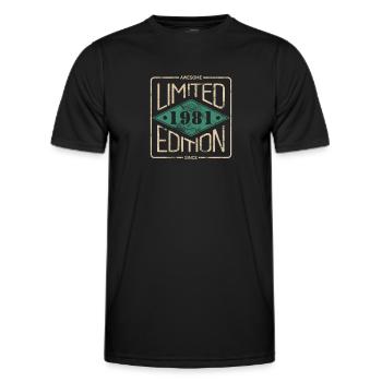 Awesome Since 1981 Retro Vintage Design - Männer Funktions-T-Shirt - Schwarz - Vorne - AI Model Male 178 dark (178cm)