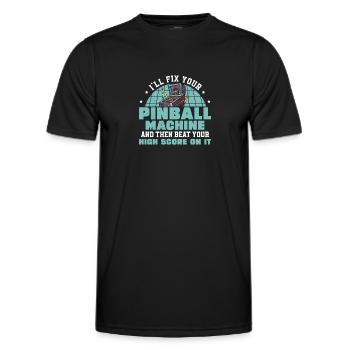 Le flipper bat votre meilleur score Drôle de flipper - T-shirt sport Homme - noir - Devant - AI Model Male 178 dark (178cm)