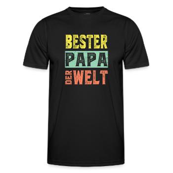 Vatertag Papa - Bester Papa Der Welt - Männer Funktions-T-Shirt - Schwarz - Vorne - AI Model Male 178 dark (178cm)