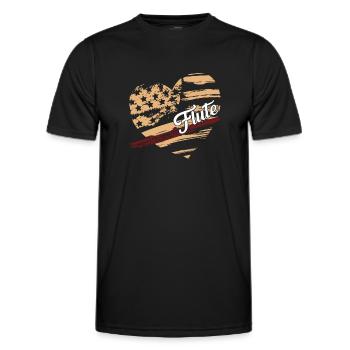 Flute Flute Flag - Men's Functional T-Shirt - black - Front - AI Model Male 178 dark (178cm)