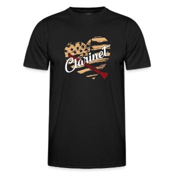 Clarinet Clarinet Flag - Men's Functional T-Shirt - black - Front - AI Model Male 178 dark (178cm)