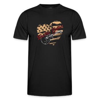 Electric Guitar Electric Guitar Flag - Men's Functional T-Shirt - black - Front - AI Model Male 178 dark (178cm)