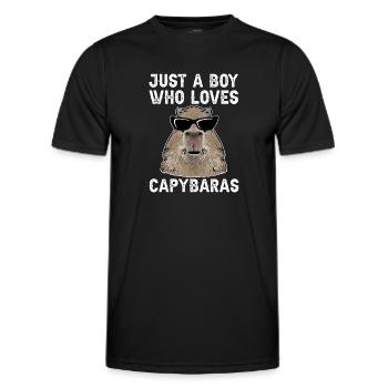 Capybara Nagetier - Männer Funktions-T-Shirt - Schwarz - Vorne - AI Model Male 178 dark (178cm)