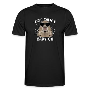 Capybara Nagetier - Männer Funktions-T-Shirt - Schwarz - Vorne - AI Model Male 178 dark (178cm)
