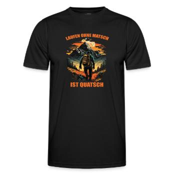 Laufen ohne Matsch ist Quatsch - Männer Funktions-T-Shirt - Schwarz - Vorne - AI Model Male 178 dark (178cm)