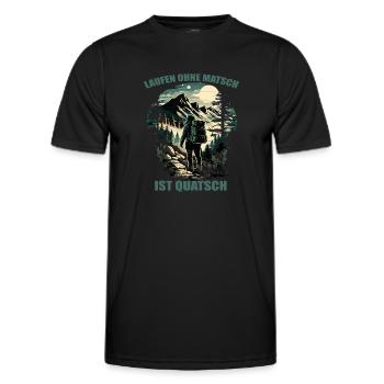 Laufen ohne Matsch ist Quatsch - Männer Funktions-T-Shirt - Schwarz - Vorne - AI Model Male 178 dark (178cm)