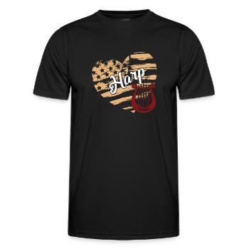 Harp Harp Flag - Men's Functional T-Shirt - black - Front - AI Model Male 178 dark (178cm)