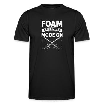 Role-playing game quote for Larper and Larp - Men's Functional T-Shirt - black - Front - AI Model Male 178 dark (178cm)