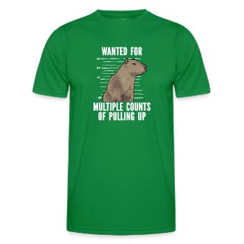 Rongeur Capybara - T-shirt sport Homme - vert - Devant - AI Model Male 178 dark (178cm)