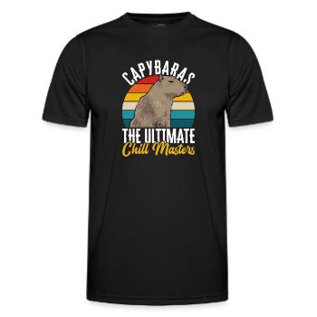 Capybara Nagetier - Männer Funktions-T-Shirt - Schwarz - Vorne - AI Model Male 178 dark (178cm)