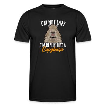 Capybara Nagetier - Männer Funktions-T-Shirt - Schwarz - Vorne - AI Model Male 178 dark (178cm)
