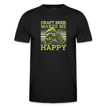 Craft Beer Beer Craft Beer Hops - Men's Functional T-Shirt - black - Front - AI Model Male 178 dark (178cm)