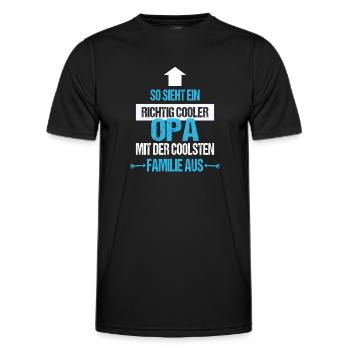 So sieht ein richtig cooler Opa aus - Männer Funktions-T-Shirt - Schwarz - Vorne - AI Model Male 178 dark (178cm)