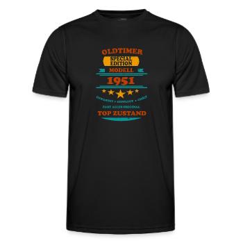 Oldtimer Retro 1951 - Männer Funktions-T-Shirt - Schwarz - Vorne - AI Model Male 178 dark (178cm)