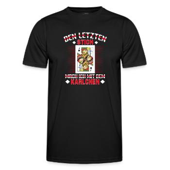Doppelkopf Karlchen Kartenspieler - Männer Funktions-T-Shirt - Schwarz - Vorne - AI Model Male 178 dark (178cm)