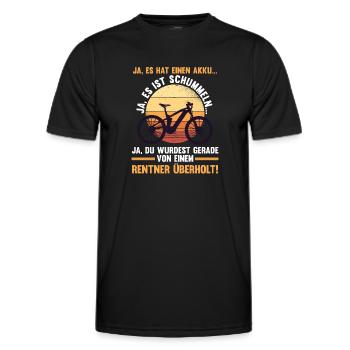 Mountainbike Radfahrer E-Bike Fahrrad - Männer Funktions-T-Shirt - Schwarz - Vorne - AI Model Male 178 dark (178cm)