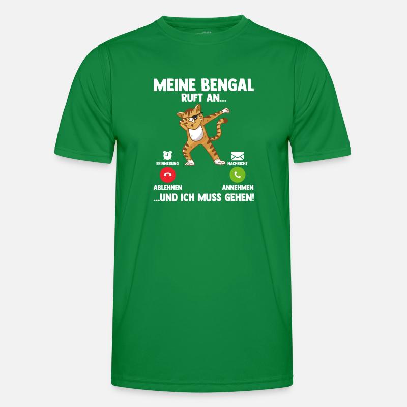 Katze Bengalkatze Männer Funktions-T-Shirt