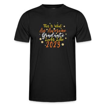 Awesome Graduate Graduating 2023 Graduation - Men's Functional T-Shirt - black - Front - AI Model Male 178 dark (178cm)