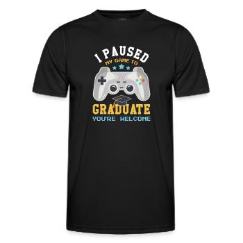 Gamer Graduate Graduating 2023 Graduation - Men's Functional T-Shirt - black - Front - AI Model Male 178 dark (178cm)