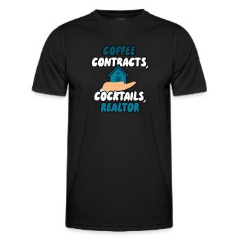 Kaffee Verträge Cocktails Immobilienmakler - Männer Funktions-T-Shirt - Schwarz - Vorne - AI Model Male 178 dark (178cm)