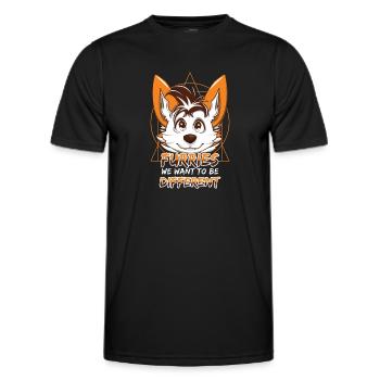 Nous différents fiers de la queue à fourrure oreille personne à fourrure - T-shirt sport Homme - noir - Devant - AI Model Male 178 dark (178cm)