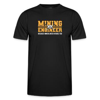 Engineer Mining Engineer - Men's Functional T-Shirt - black - Front - AI Model Male 178 dark (178cm)