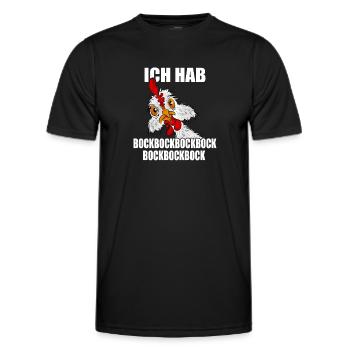Ich hab bock Bock Bock - Lustiges Huhn / Hahn - Männer Funktions-T-Shirt - Schwarz - Vorne - AI Model Male 178 dark (178cm)