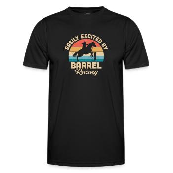 Retro Sunset Rodeo Vintage Easily Excited By Barre - Männer Funktions-T-Shirt - Schwarz - Vorne - AI Model Male 178 dark (178cm)