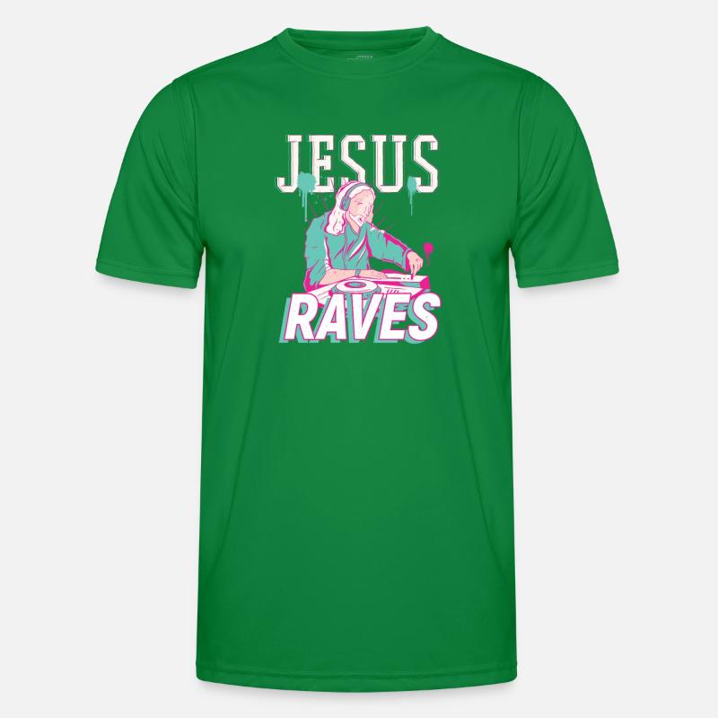 Rave Jesus - Techno DJ Männer Funktions-T-Shirt