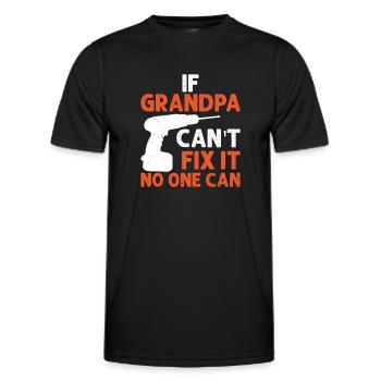 If grandpa can't fix it - Men's Functional T-Shirt - black - Front - AI Model Male 178 dark (178cm)