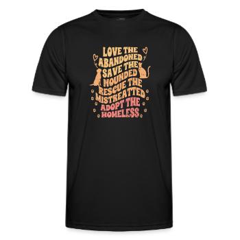 Motivational Animal Foster For Kind Animal Rights - Men's Functional T-Shirt - black - Front - AI Model Male 178 dark (178cm)