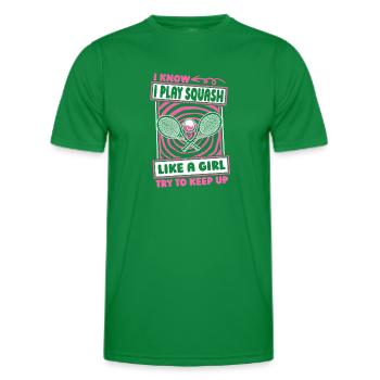 Fille de squash - T-shirt sport Homme - vert - Devant - AI Model Male 178 dark (178cm)