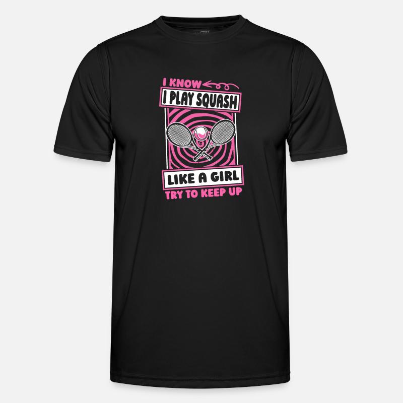Squash Mädchen - Männer Funktions-T-Shirt - Schwarz