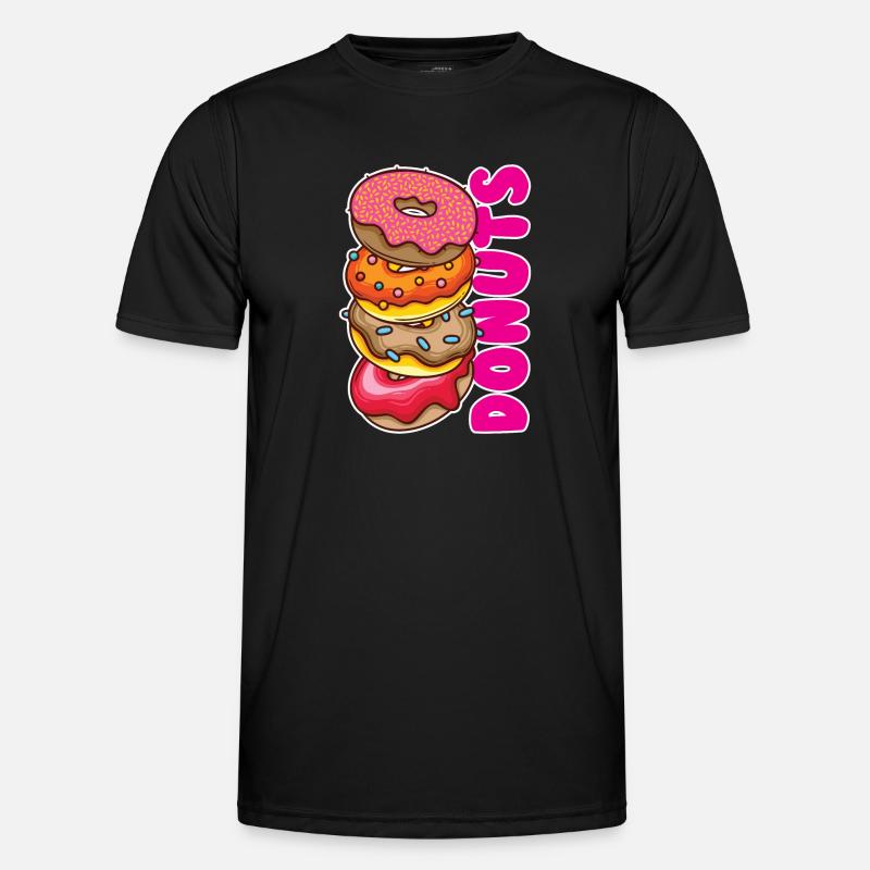 Donuts - Männer Funktions-T-Shirt - Schwarz