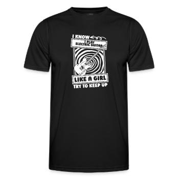 Guitare électrique Guitare électrique Fille - T-shirt sport Homme - noir - Devant - AI Model Male 178 dark (178cm)