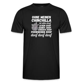 Ohne meinen Chinchilla ist alles doof - Männer Funktions-T-Shirt - Schwarz - Vorne - AI Model Male 178 dark (178cm)