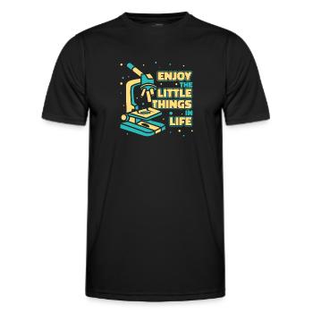 Biologie Biologe Mikroskop - Männer Funktions-T-Shirt - Schwarz - Vorne - AI Model Male 178 dark (178cm)