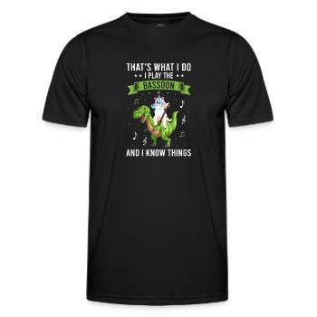 Instrument à vent en bois et instrument à vent basson - T-shirt sport Homme - noir - Devant - AI Model Male 178 dark (178cm)