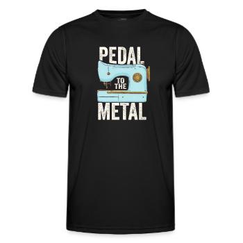 Pedal zur Metallnähmaschine - Männer Funktions-T-Shirt - Schwarz - Vorne - AI Model Male 178 dark (178cm)
